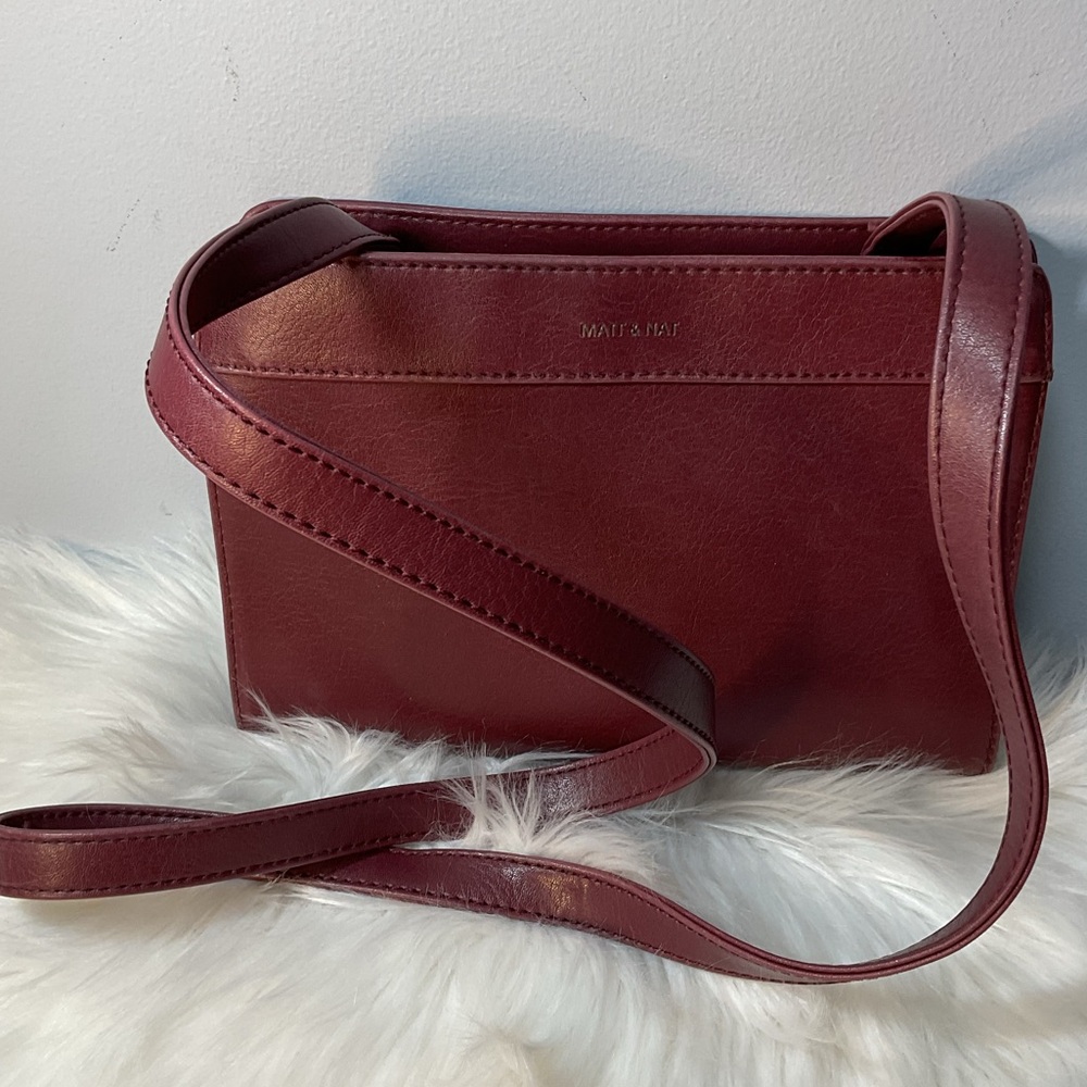 Matt & Nat Burgundy Double Crossbody Bag